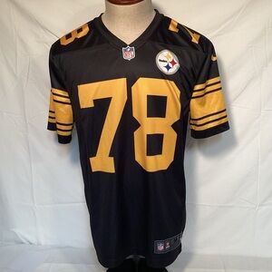 Nike Color Rush Pittsburgh Steelers Alejandro Villanueva Black Jersey Mens